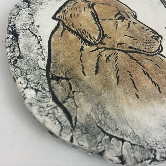 Shapes of Clay Mt St Helens Ash Dog Plaque Art Wall Hanging Decor Signed Stan - Picture 4 of 10